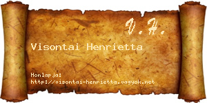 Visontai Henrietta névjegykártya